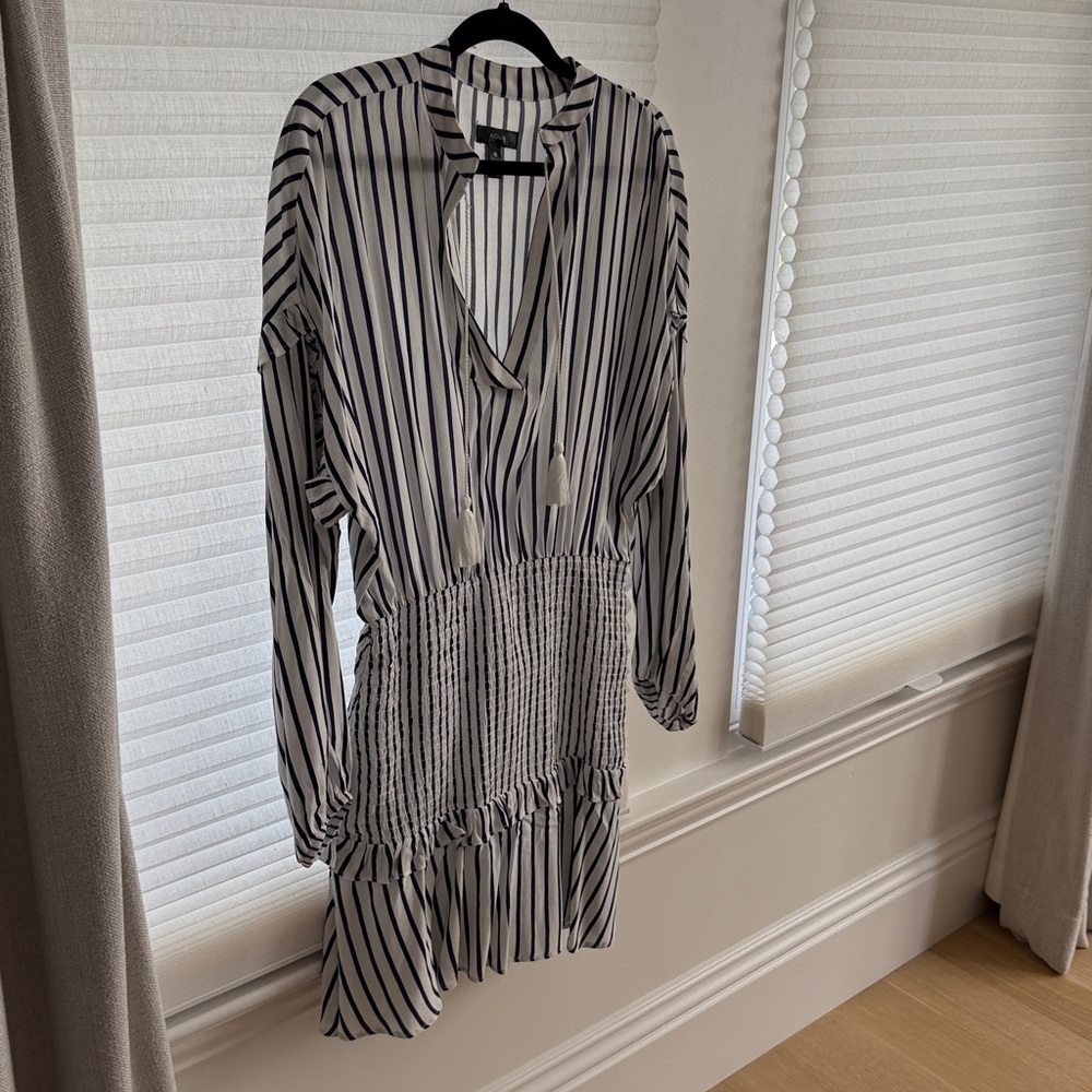 Aqua Navy and White Striped Top